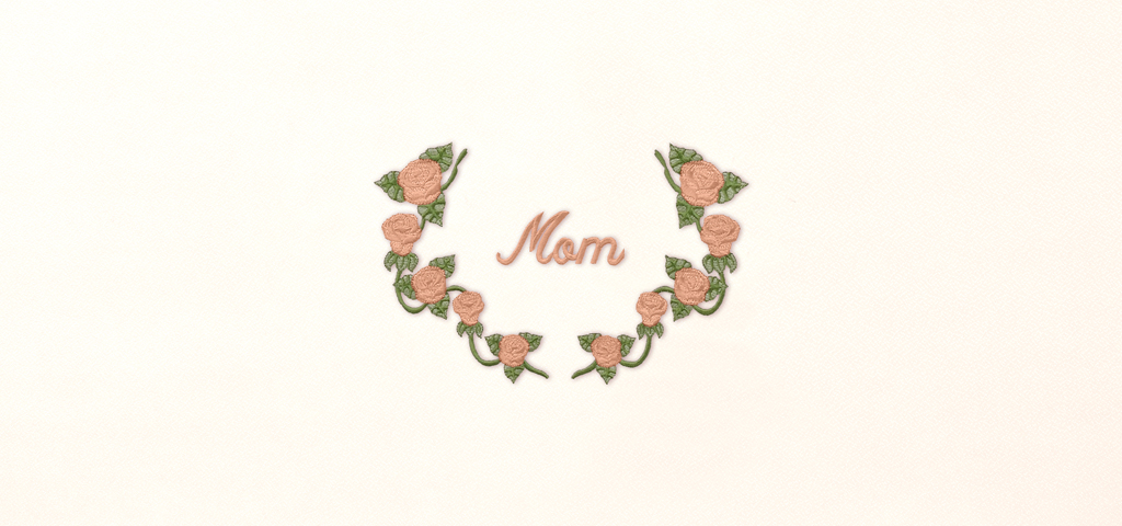 Mom Wreath Peach Rosetan Faux
